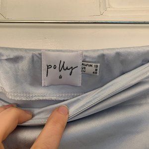 Light blue silk skirt
